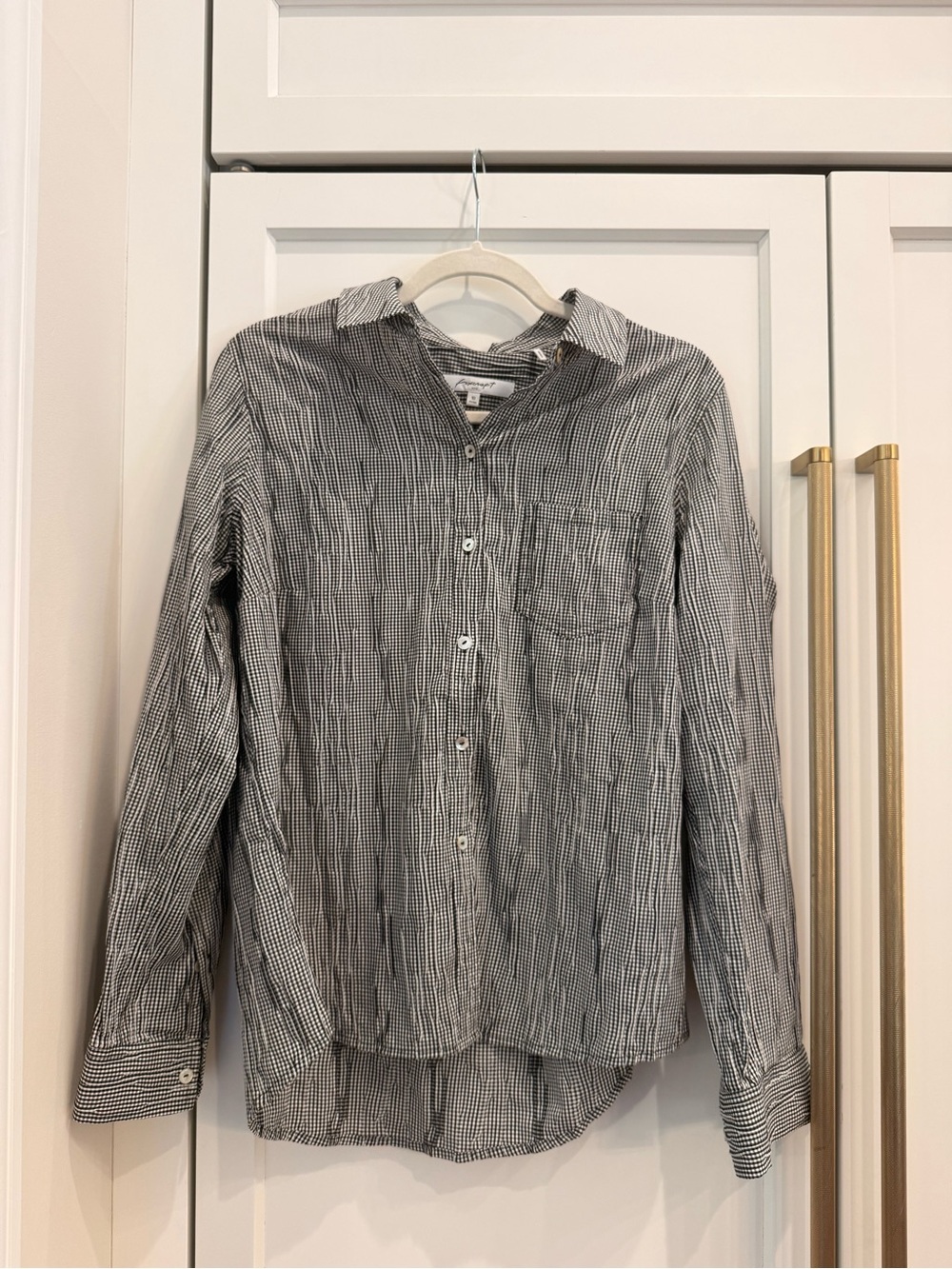Foxcroft Black & White Micro-Check Button-Down Shirt